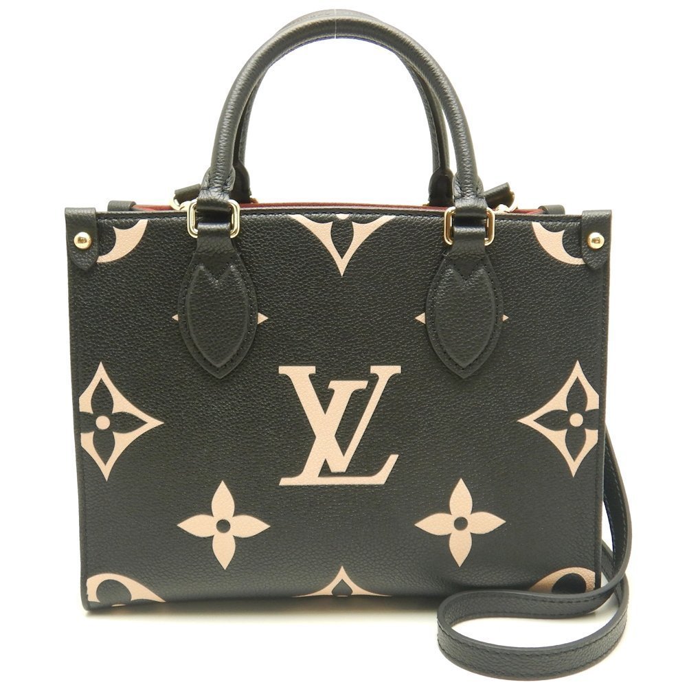 Louis Vuitton Amplant Onthego PM Black Beige 2WAY Bag